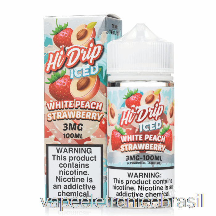 Vape Eletrônico Morango Pêssego Branco Gelado - Hi-drip - 100ml 3mg